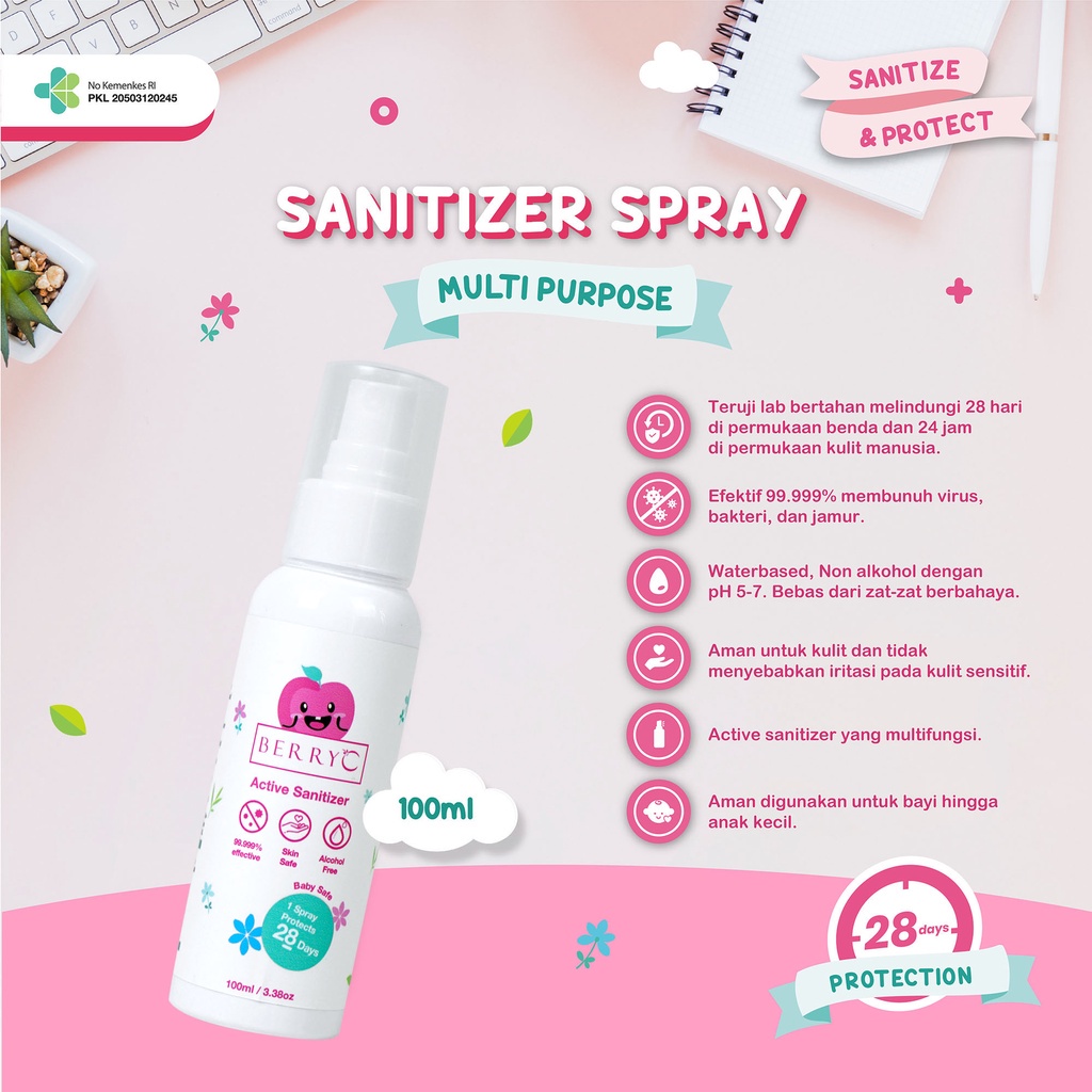 BerryC - Berry C Active Sanitizer 100ml Non Alcohol Non Toxic Baby Safe