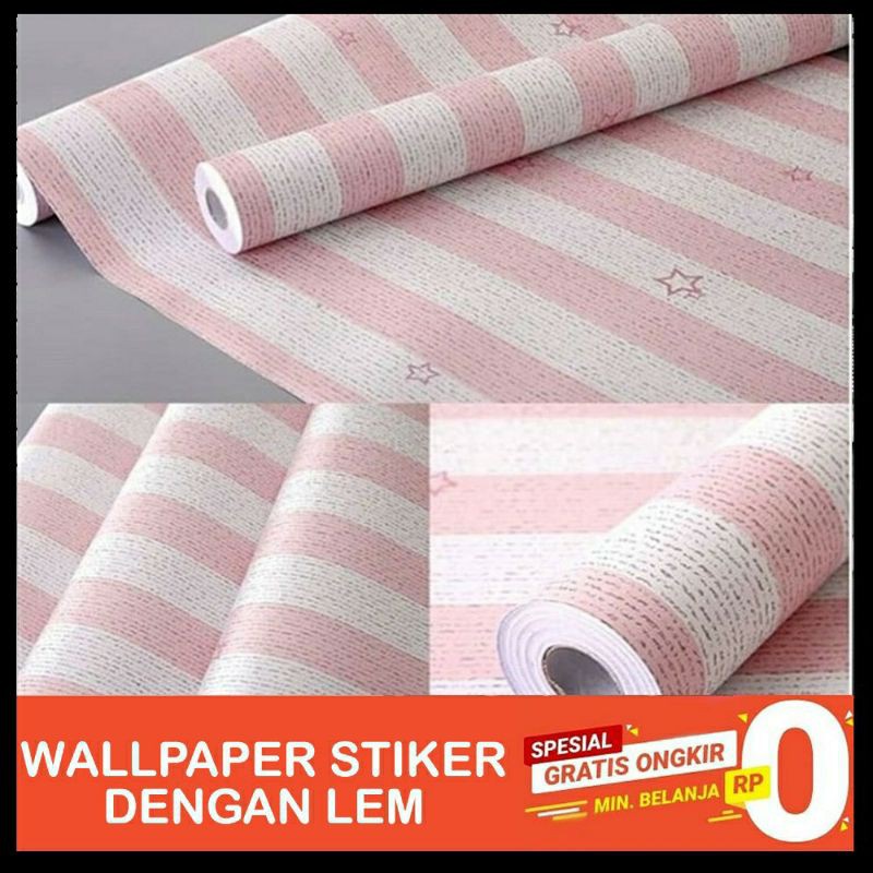 Wallpaper Sticker Salur Bintang Pink ( Kolian/grosir 34500)