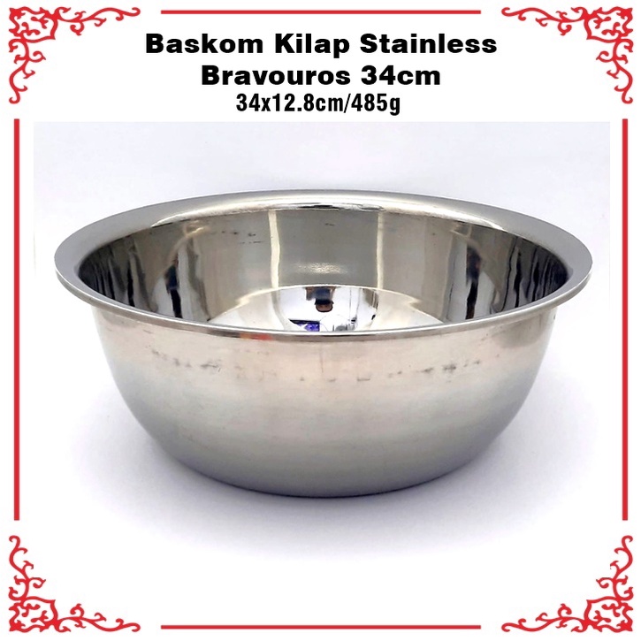 Baskom/Mixing Bowl/Baskom Adonan Stainless Tebal 1.5mm 28cm/30cm/34cm