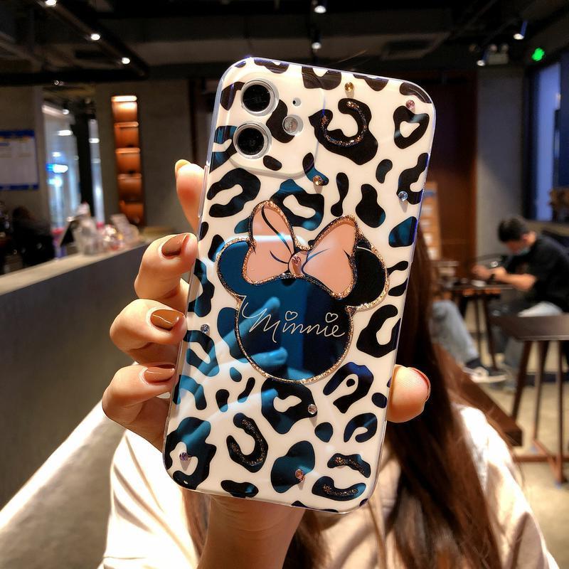 Casing ponsel Pola macan tutul dengan cetakan kartun pasanganiPhone 11 11pro iPhone 7 8Plus Cute SE X XS Drop Protection All-inclusive XR XSMAX 11promax Lembut 12 Pasangan 12promax Mini Silicone Case Bwmn