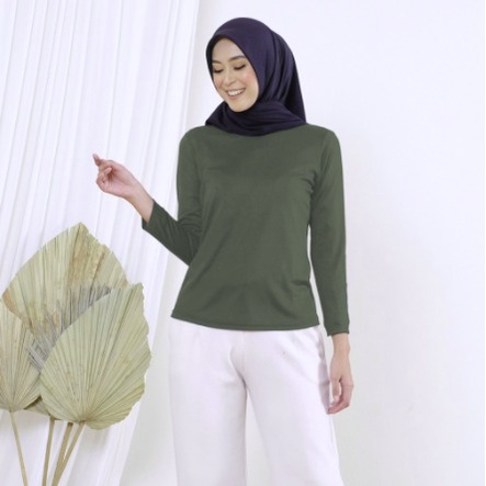 BAJU ATASAN WANITA POLOS BAHAN SPANDEK MANSET BAJU SPANDEK LENGAN PANJANG MURAH BISA COD