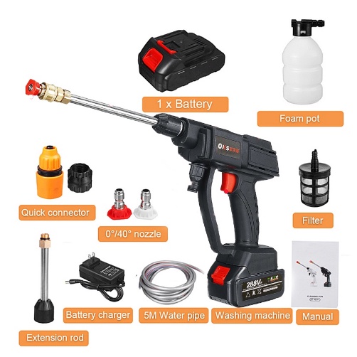Jet cleaner  / jet cleaner Baterai 288 volt / Alat Cuci Mobil cuci motor tekanan tinggi Tanpa kabel Cleaning Mahine cordless 288V-288V SATU BATRAI