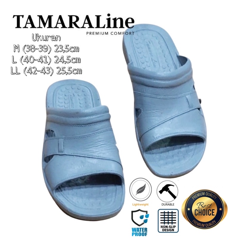 Sandal Selop Slide Slip on Karet Pria Dewasa / Remaja - TAMARALINE 132 / Bahan Premium Lentur Empuk Ringan Kuat Anti Slip Anti Air Model Sandal Casual Santai Rumah Hotel Outdoor Kamar Mandi Murah Original