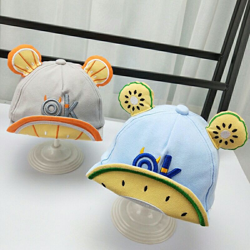 Topi Baseball Anak Laki-laki Hip Hop Motif buah Gaya Korea Musim Panas Baby Baseball Cap Hat