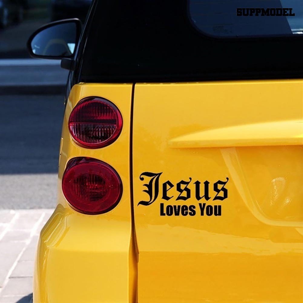 Stiker Tulisan Jesus Love You Reflektif Untuk Bodykaca Jendela Mobil