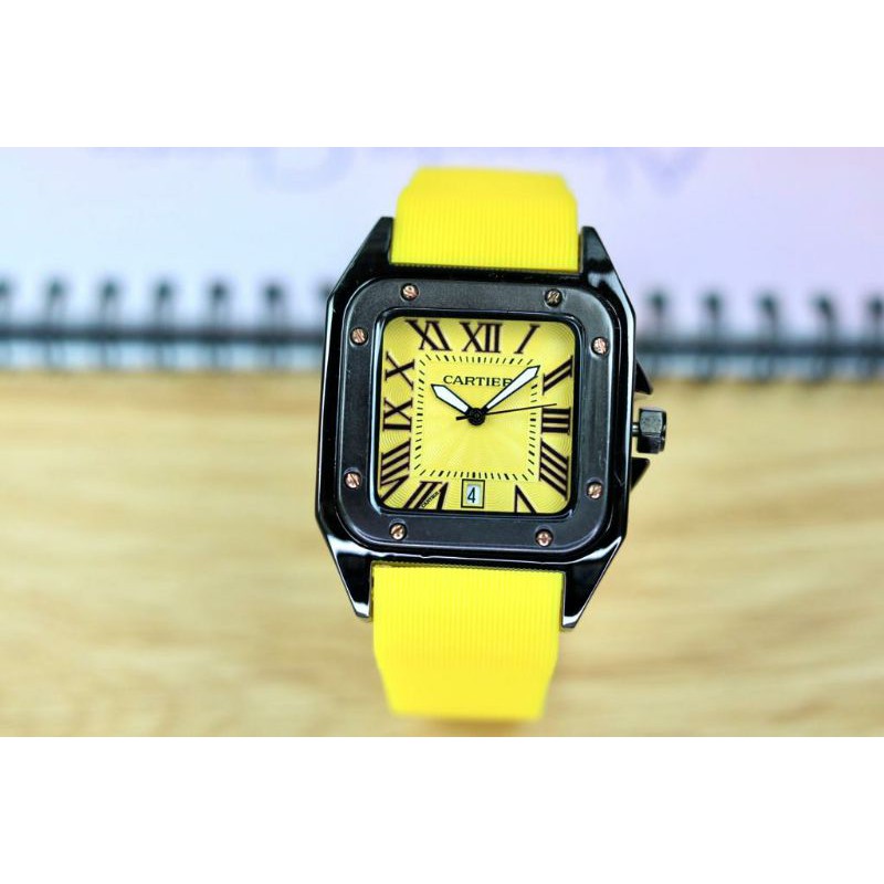 CARTIER Jam Tangan Wanita Analog Rubber Strap 35mm