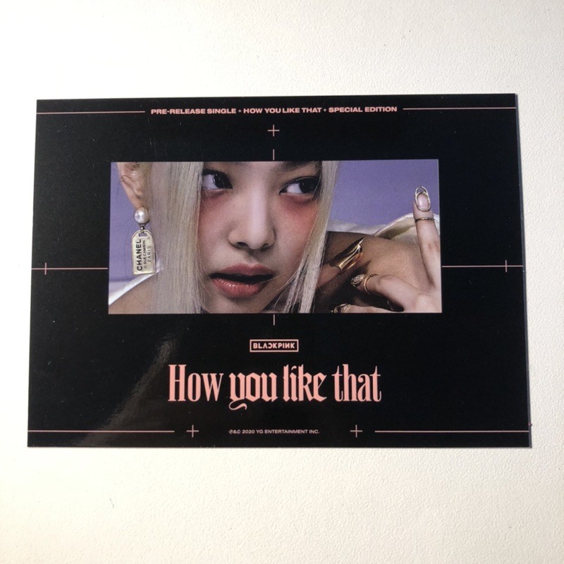 JENNIE OFFICIAL POSTCARD HOW YOU LIKE THAT
