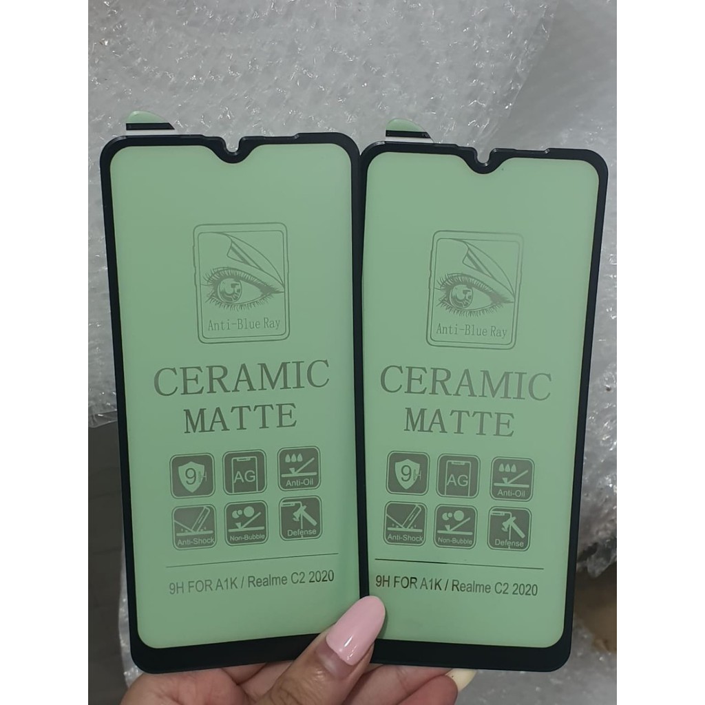 REALME C2 A1K Ceramic Matte Blue Ray Screen Guard Anti Radiasi Full Cover