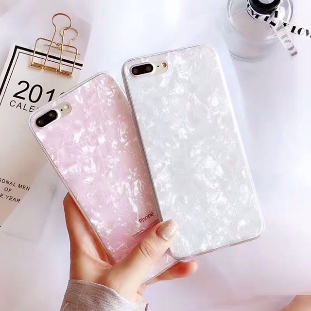 Marble Case White/Pink iPhone Oppo Vivo Xiaomi Samsung Huawei Realme X F11 pro V15 Y81 A30 A20 A50