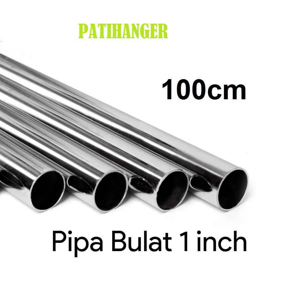 PIPA BULAT 100cm Chrome 1&quot; inc  Gantungan Baju Display