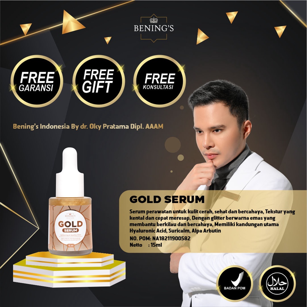 Gold Serum Bening Skincare  dr oky pratama (Benings Clinic) Diamond Serum  Super Whitening Serum