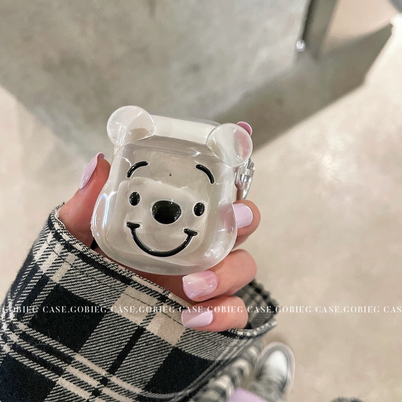 INPODS Soft Case TPU Transparan Motif Beruang 3d Cover Airpods 1 2 Pro 2 3 11 12