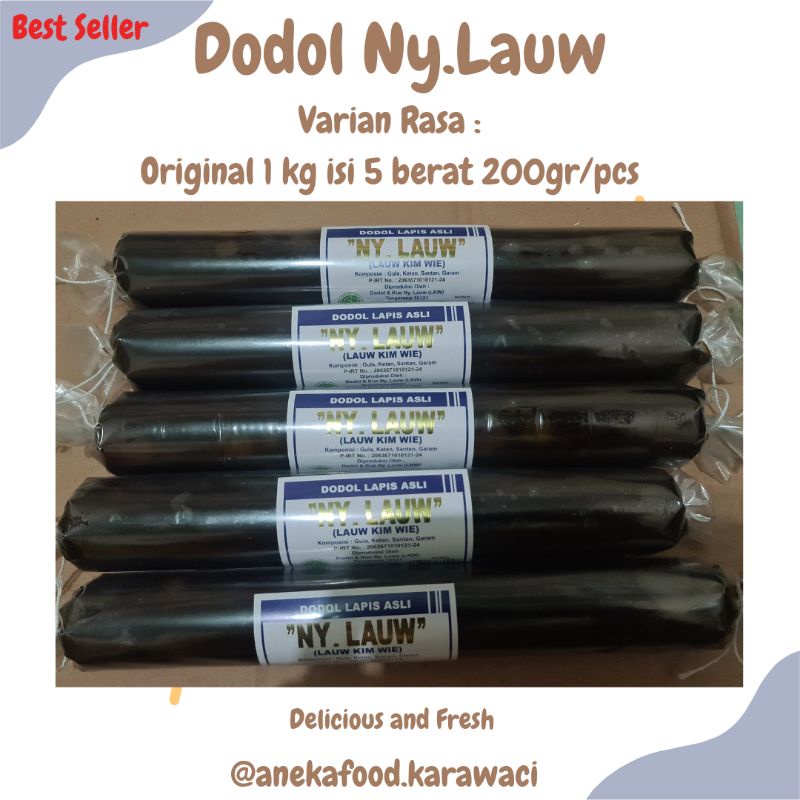 

Dodol Original Khas Tangerang Ny.Lauw 1 Kg isi 4/5 pcs