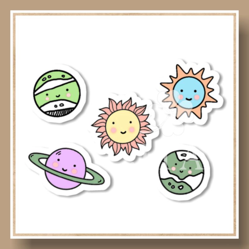 

jiastore__ Sticker Planet Bumi Mars Matahari Saturnus / Sticker Tumblr Aesthetic / Sticker Lucu