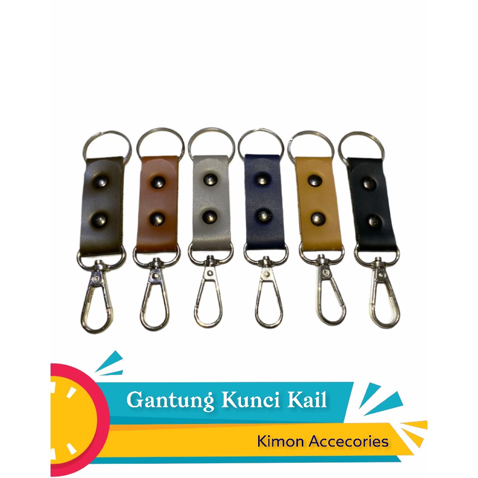 GANTUNGAN KUNCI KAIL FOB DETACHABLE KULIT KEYCHAIN KEY HOLDER TEBAL