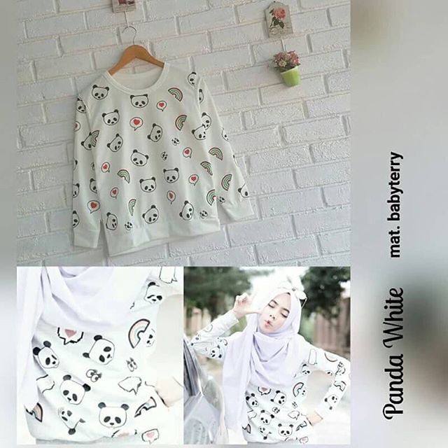 Sweater / Jaket / Baju Rajut / Baju Wanita / Panda White