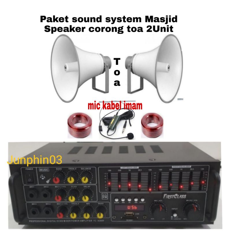 Paket sound system Masjid Speaker Toa corong mic imam