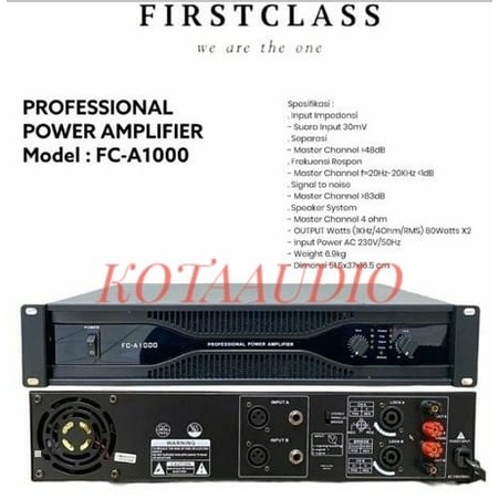 POWER AMPLIFIER FIRSTCLASS FCA 1000 FC A1000 FCA1000 ORIGINAL