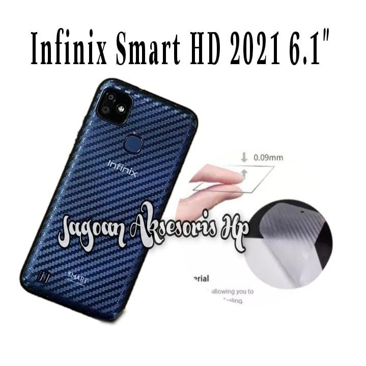 GARSKIN Sticker Carbon Infinix Smart HD 2021 6.1 Inchi Skin Carbon Transparan Fiber Protection Back