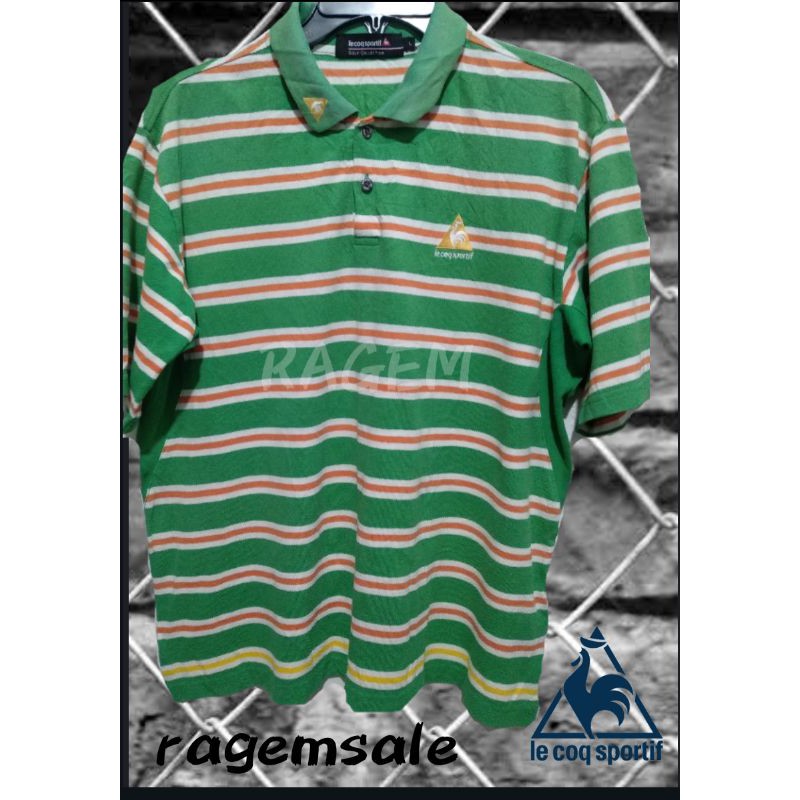 Kaos kerah thisert polo shit le coq sportif ori cowok cewek murah keren garis garis