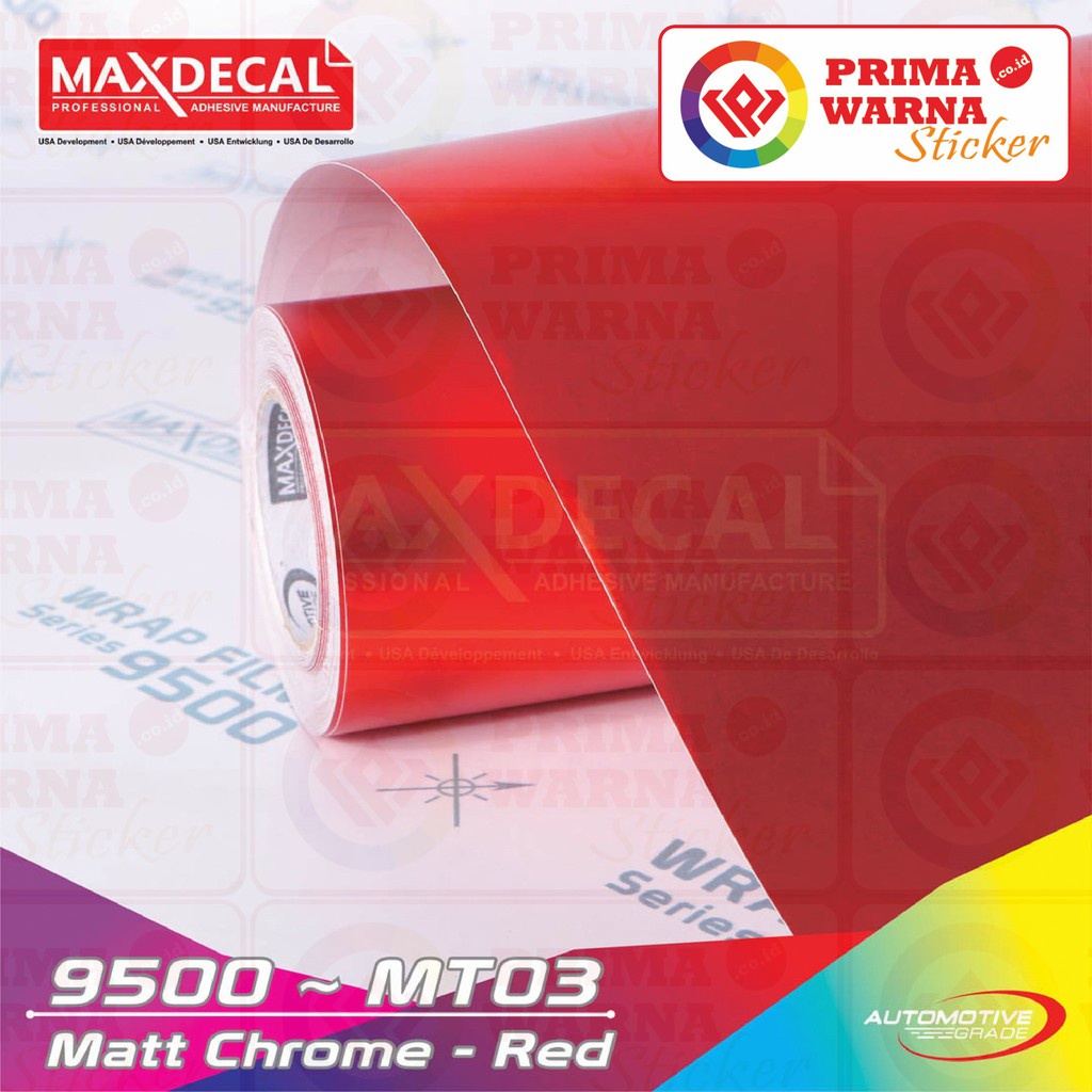 Maxdecal 9500 MT03 Matte Chrome Red, Wrap Series Sticker, Meteran Lebar 152cm