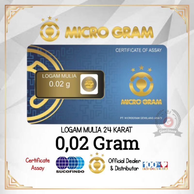 EMAS MINI 0.02 GRAM LOGAM MULIA 24 KARAT DIJAMIN ASLI ORIGINAL