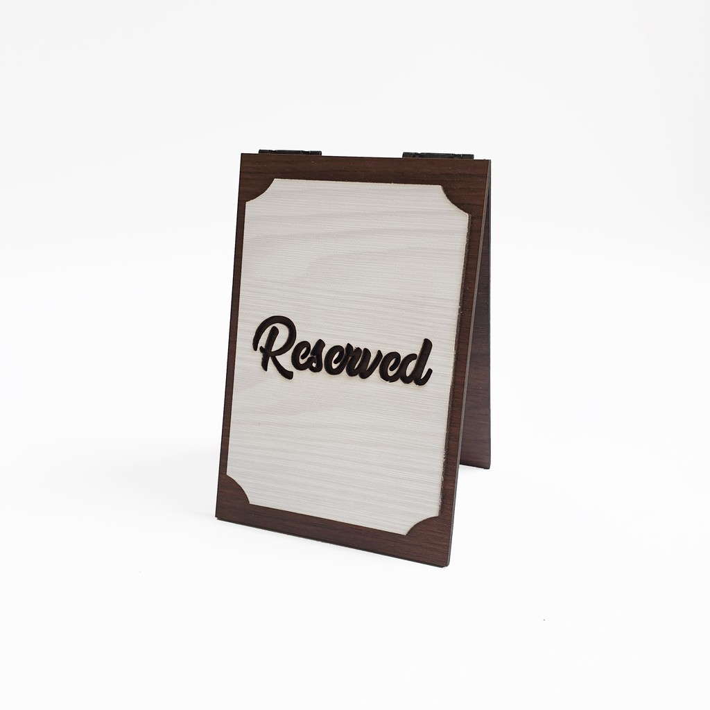 Signage Cafe Kecil - RESERVED MINI (MEJA) - Standing Sign Meja Resto