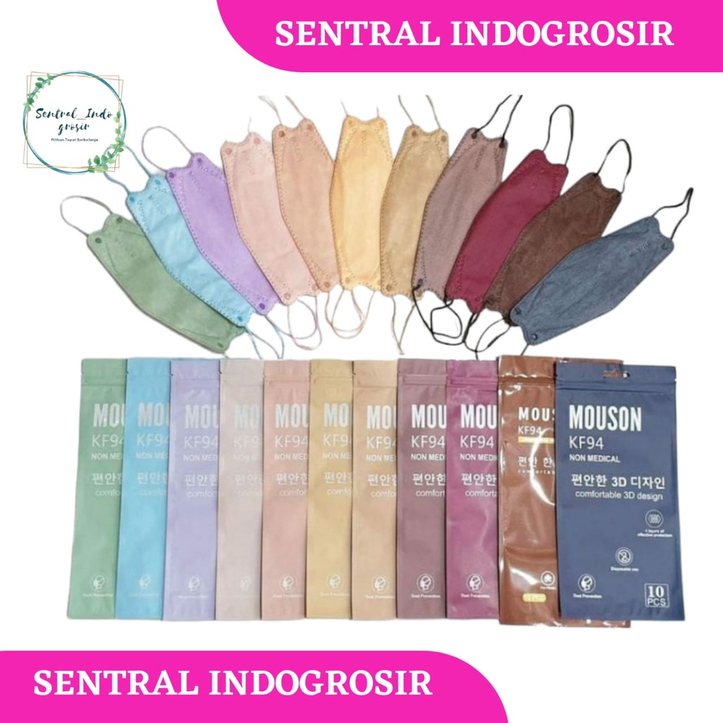 Jual Mouson Masker Kf94 Warna 4ply Isi 10pcs Shopee Indonesia