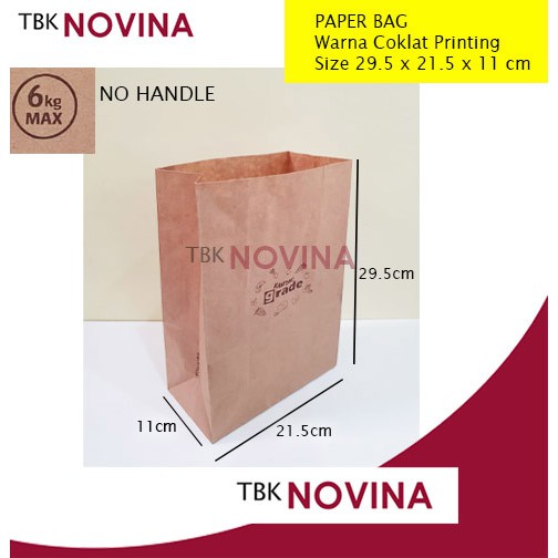 PAPER BAG COKLAT / TAS KANTONG KERTAS / GROCERY BAG PRINTING GRADE