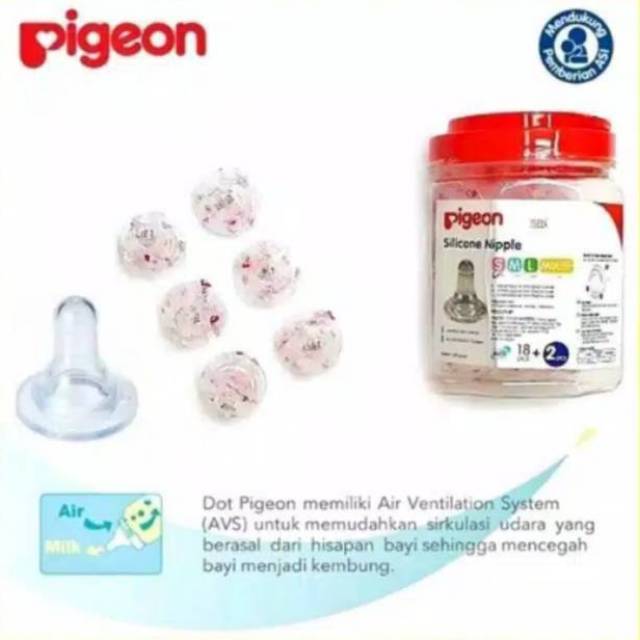 PIGEON NIPPLE SILICONE ECO SLIM NECK | Dot Bayi Niple Nipel Silicon