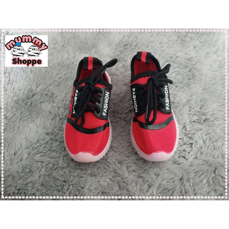 sepatu anak sneakers fashion stripe red kode S91004