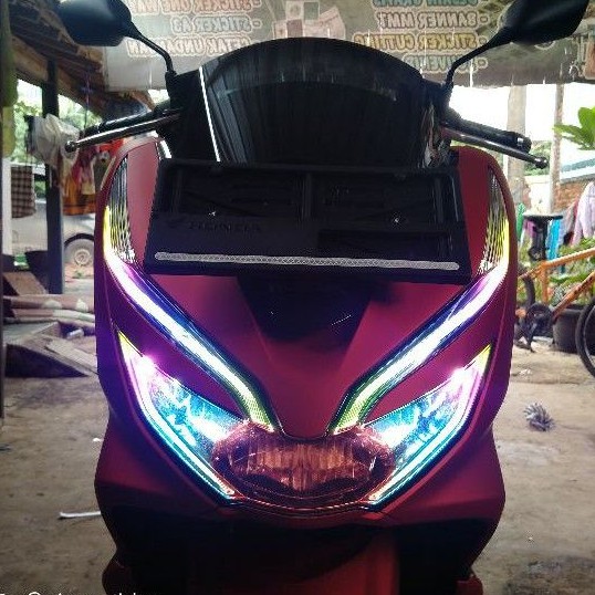 Stiker Lampu+Alis PCX Tema RGB / Sticker Lampu + Alis RGB PCX / TERBARU