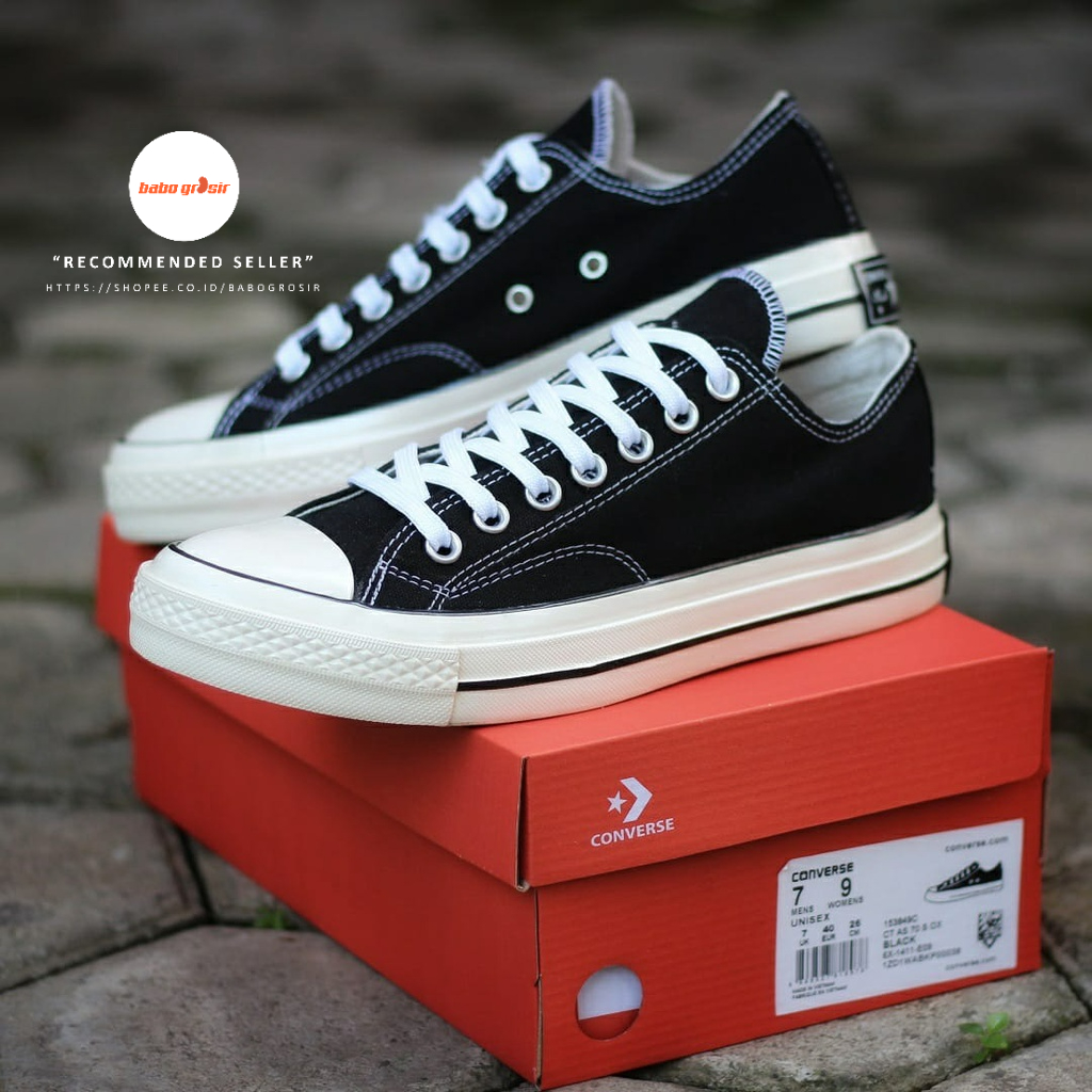 PROMO Sepatu Sneakers Converse 70s Egret Low Black White BNIB Premium Grade Original Harga Murah