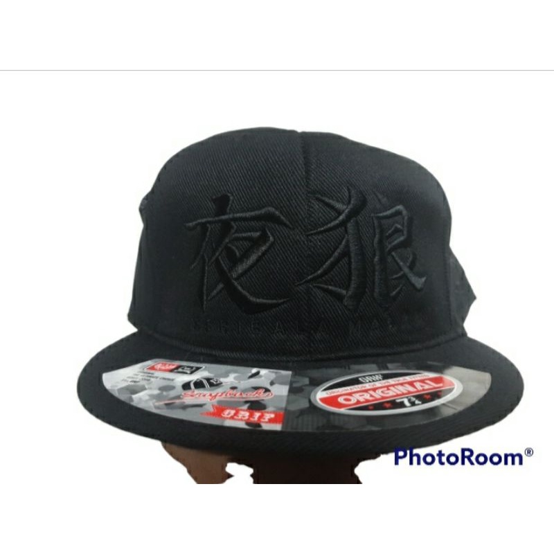 TOPI SNAPBACK SERIGALA MALAM BLACK EDITION