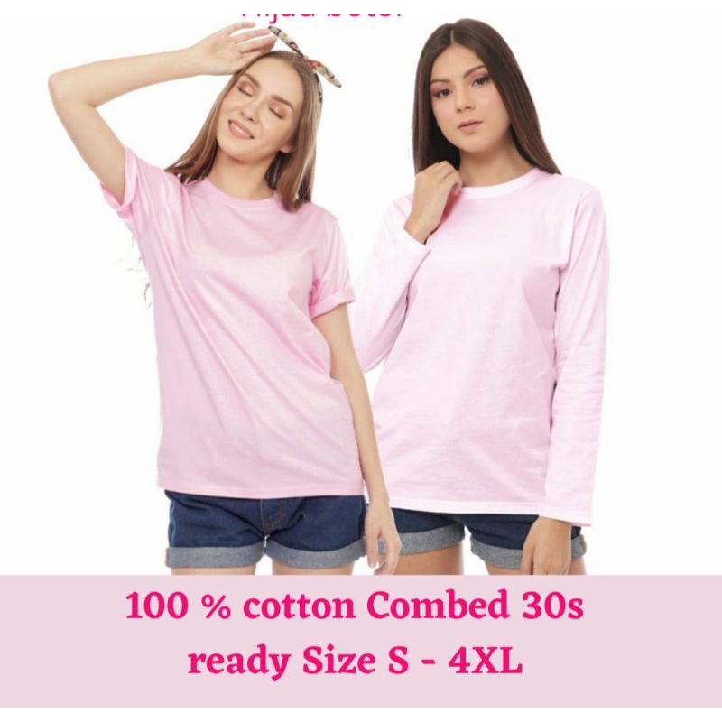 kaos polos wanita Cotton Combed 30s lengan panjang, lengan pendek,atasan panjang wanita, kaos polos 