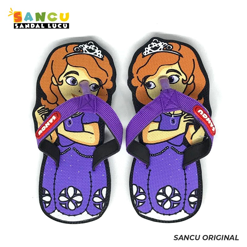 SANCU SANDAL JEPIT KARAKTER SOFIA SANDAL LUCU ANAK REMAJA DEWASA ORIGINAL PEREMPUAN WANITA SANDAL JA