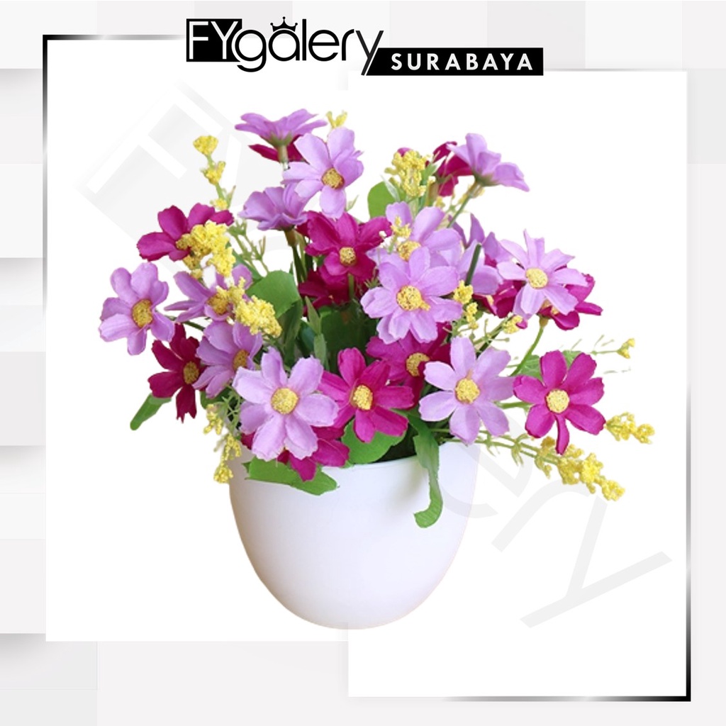 FYGALERYSURABAYA  PT18 Pot Tanaman Hias Bunga Hias Plastik Ornamen Pot Bongsai Artificial Flower Decoration