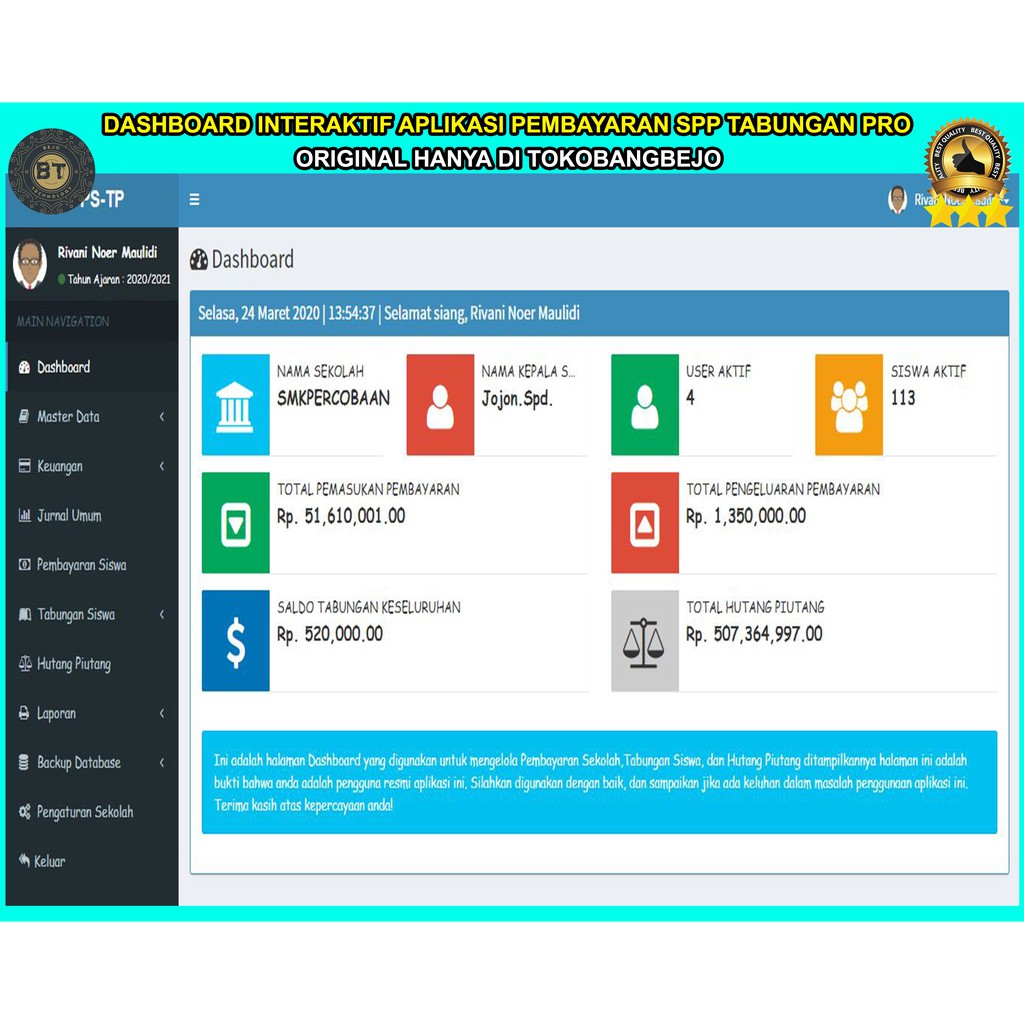 Aplikasi Rekap Pembayaran Siswa Matkul Sekolah