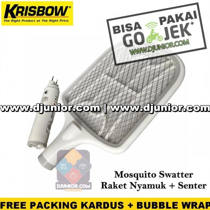 [[BISA COD]] KRISBOW - RAKET NYAMUK + SENTER RECHARGE TANPA BATERAI / ACE HARDWARE