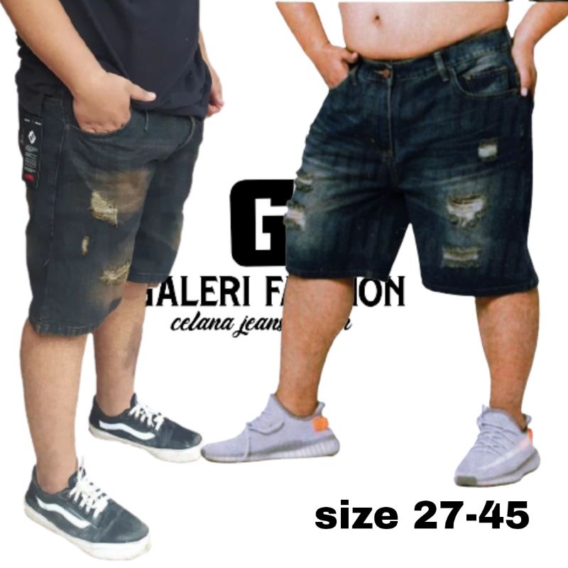 Celana  Pendek jeans terbaru ukuran besar  size 28-45 celana denim sobek Extra super Jumbo big size 