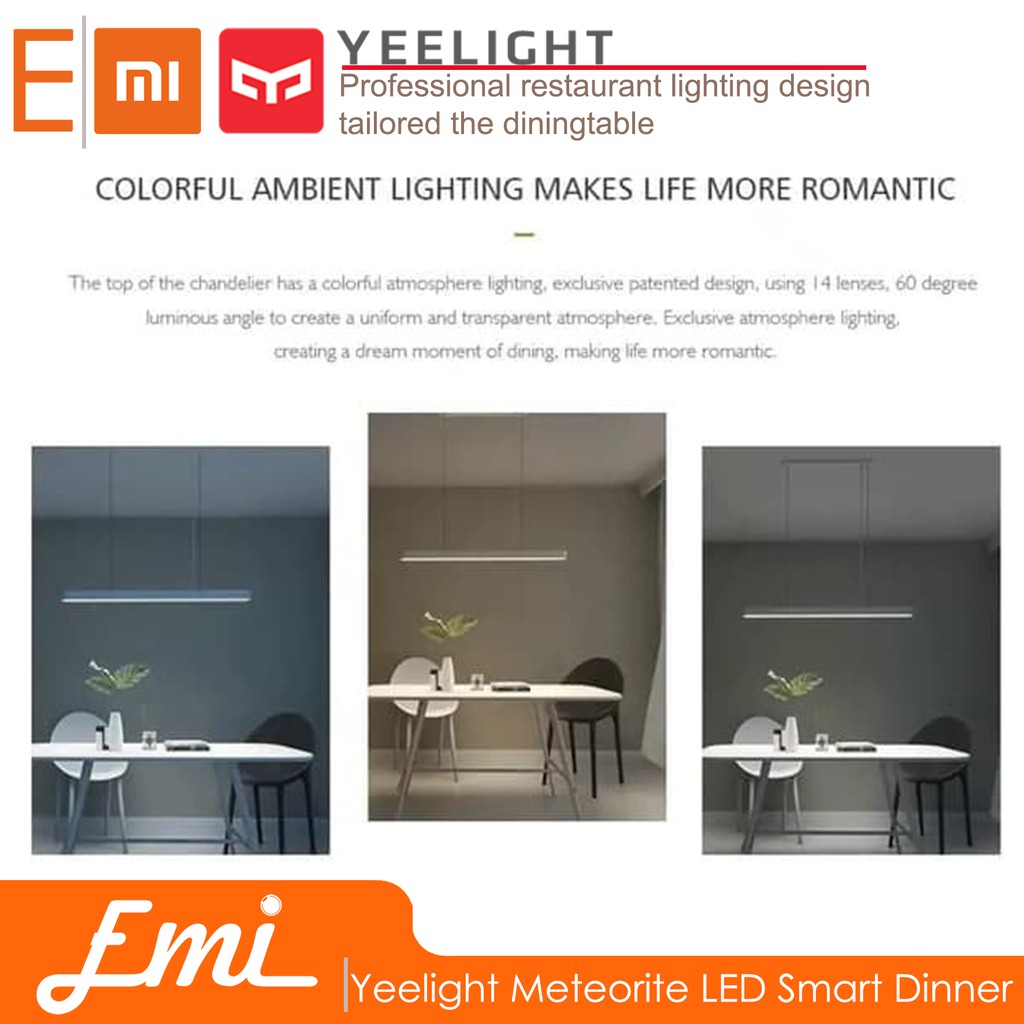 Yeelight Meteorite LED Smart Dinner Pendant Lights Lampu Meja Makan