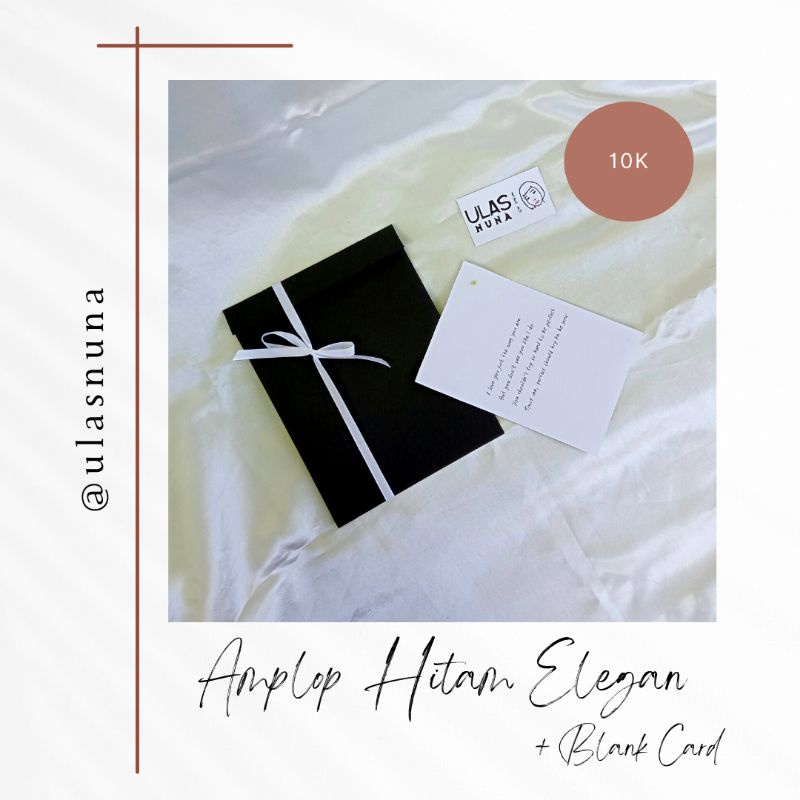 

Amplop Surat Hitam Elegan (14,3x18,7cm) + Blank Card