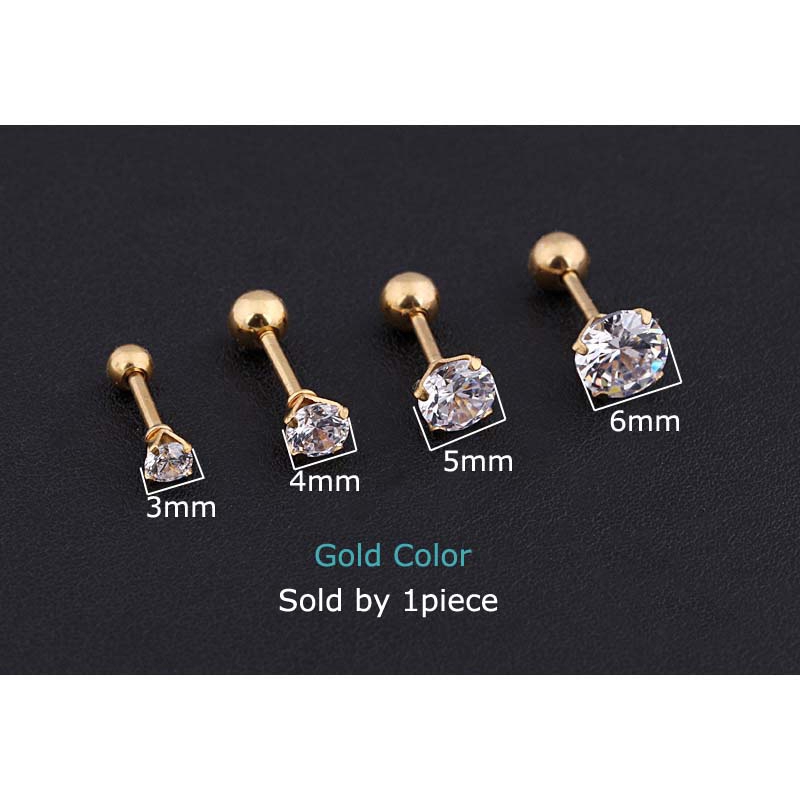 1piece 4Claws Earrings Cartilage Daith Helix Piercing Ear Tragus Stud 18G 6mm Length