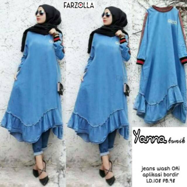 Tunik Katun Dress Putih Full Bordir Timbul Lengan Serut Saku Kanan Kiri Hiasan Kancing Artis Cantik