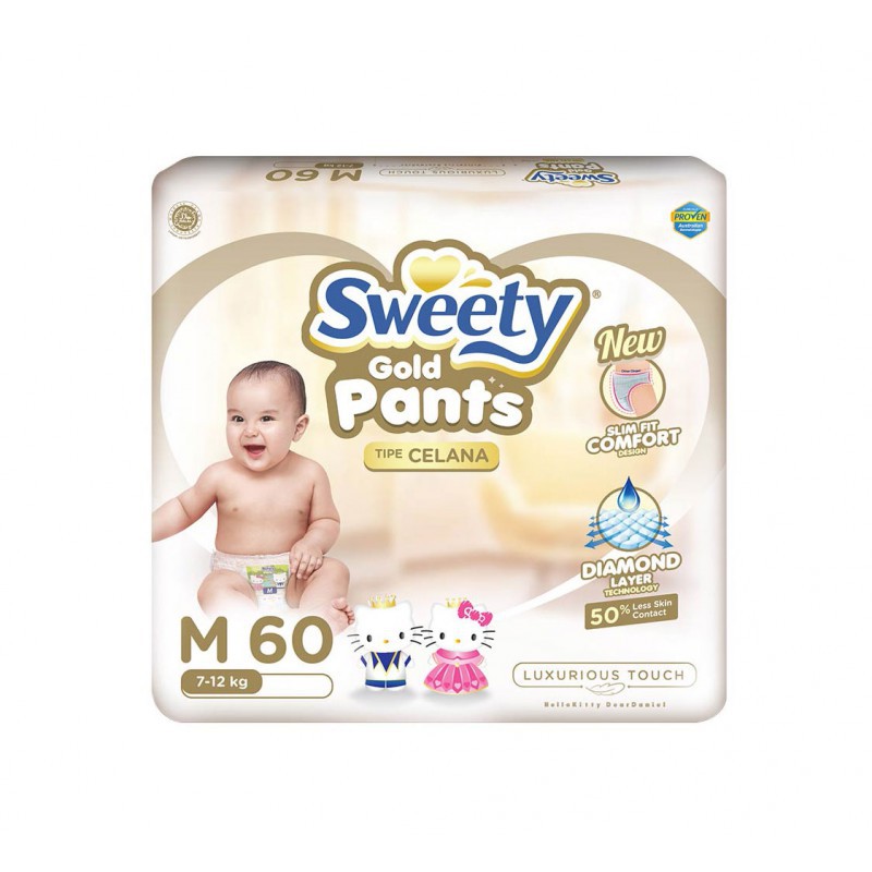 Sweety Popok Bayi Pantz Royal Gold  - M 60 NEW