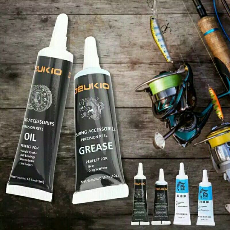 DEUKIO Pelumas Reel Pancing 1 Paket (Oil + Grease/Gemuk)