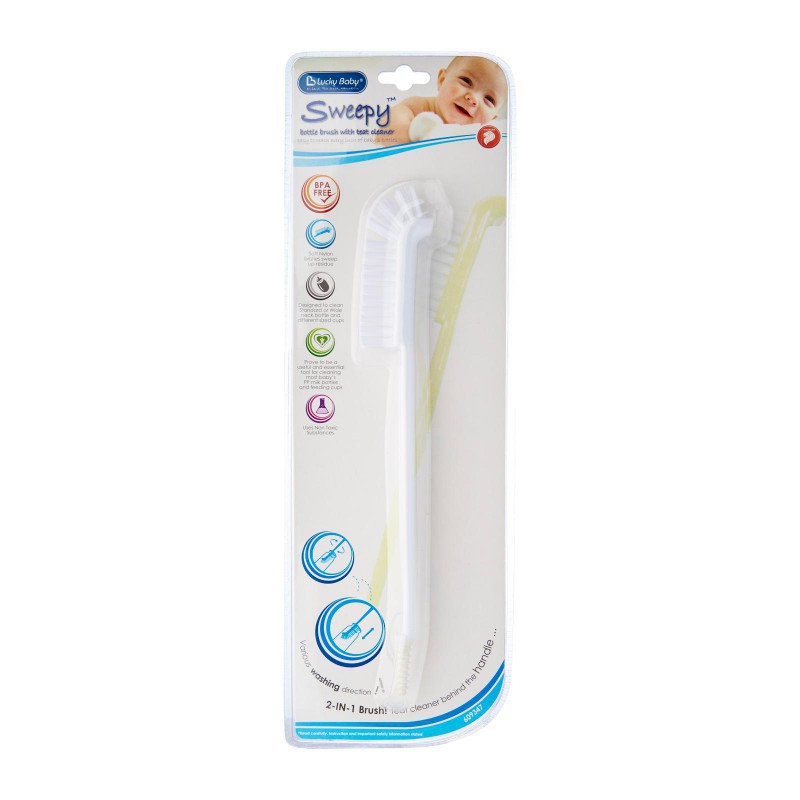 Lucky Baby 2 in 1 Sweepy Brush with Teat Cleanser