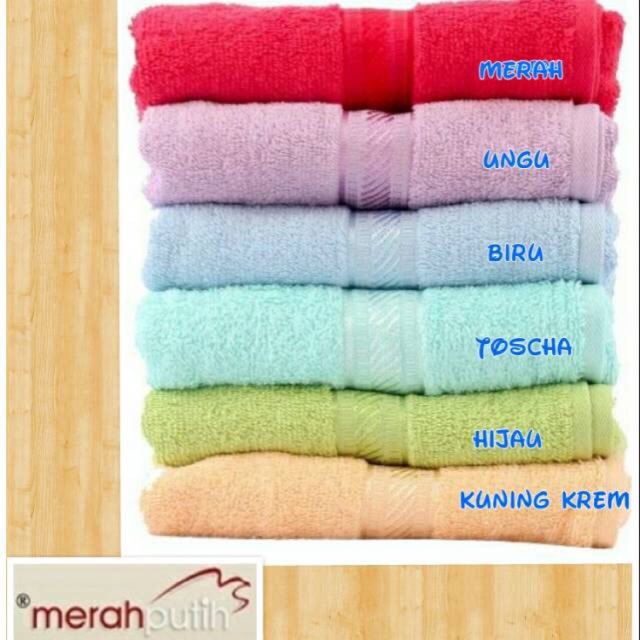 Handuk merah putih polos 50x100 / 60x120