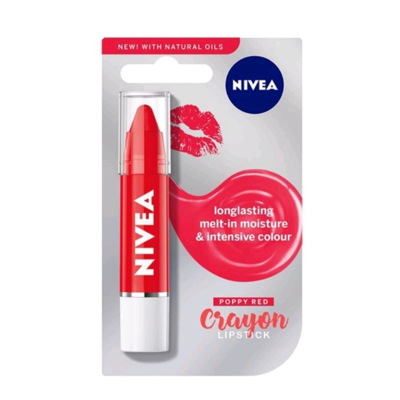 Nivea Poppy Red Crayon Lipstick 3g