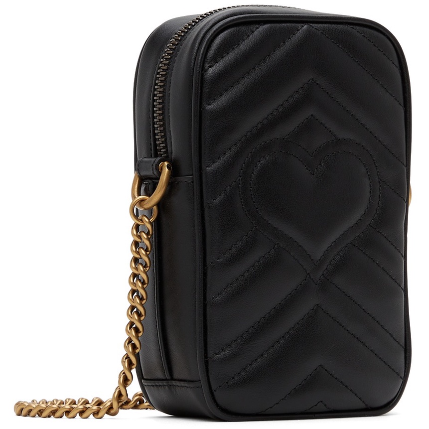 GG Marmont Mini Crossbody Bag Black GHW (17.5 x 10.5 x 5)